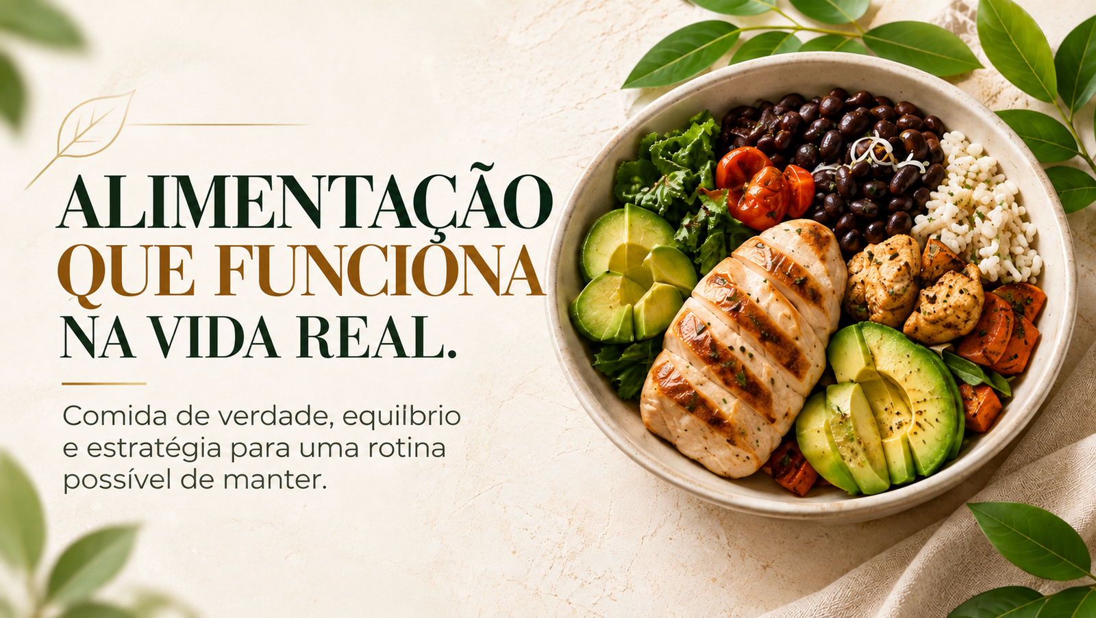 Prato com alimentação equilibrada